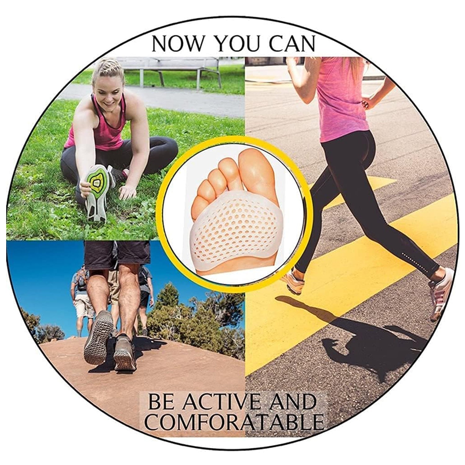 6862 Silicone Front Foot Pad Anti-Slip Insole for Pain Relief, for Forefoot Pain, Calluses, Blisters, Forefoot Cushioning Relief- Men Women (1 Pair) 6862 Silicone Front Foot Pad Anti-Slip Insole for Pain Relief, for Forefoot Pain, Calluses, Blisters, Forefoot Cushioning Relief- Men Women (1 Pair)